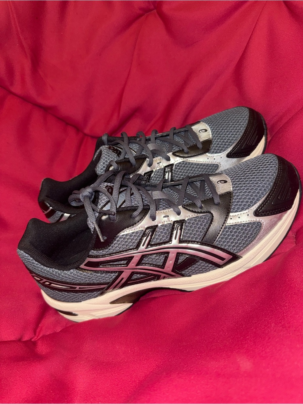 Asics Gray and Pink Athletic Running Shoes